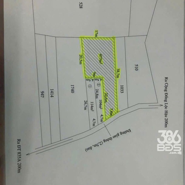 447m2 thổ cư xã Mỹ Lộc, Cần Giuộc , Long An giá 1,95 tỷ-3