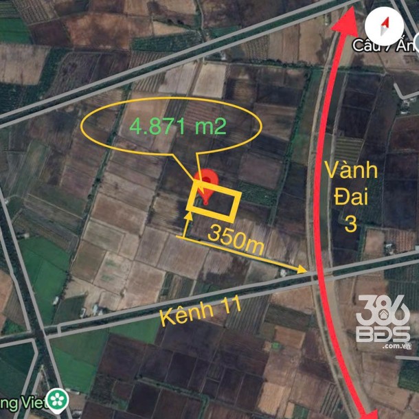 4871m2 đất lúa cạnh đường Vành Đai 3, xã Tân Hòa, Bến Lức, Long An giá 3,9 tỷ-6