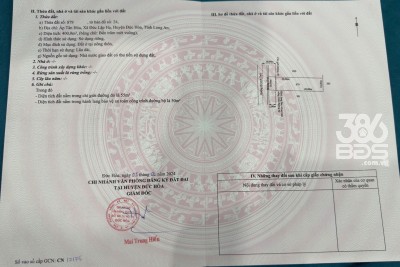 Bán 2 lô thổ cư vuông vức, đường xe hơi , xã Đức Lập Hạ, tổng dt 2 lô 600m2 giá 3,6 tỷ