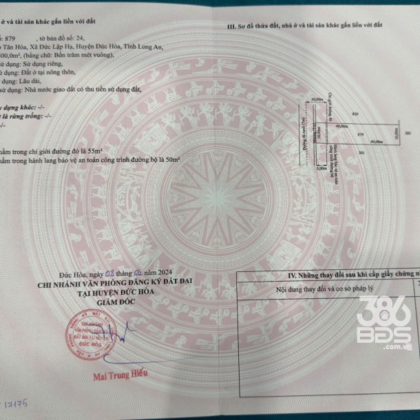 Bán 2 lô thổ cư vuông vức, đường xe hơi , xã Đức Lập Hạ, tổng dt 2 lô 600m2 giá 3,6 tỷ-1