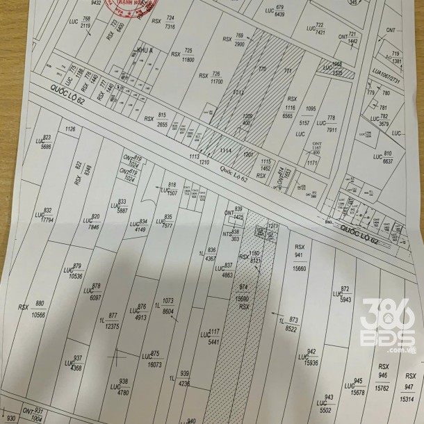 Bán đất mt quốc lộ 62 , huyện Thạnh Hóa tổng dt 5,8 ha (2,5 ha skc, 4000m2 thổ) giá 140 tỷ-5