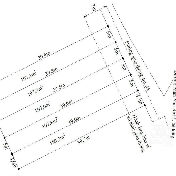Bán 5 lô thổ cư liền kề xã Bình Tịnh, huyện Tân Trụ dt 197m2 giá 739 triệu 1 lô-2
