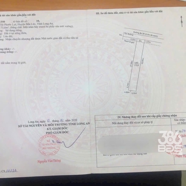 Bán nền thổ cư mt đường beton ấp 3B xã Phước Lợi , Bến Lức dt 170m2 giá 1,55 tỷ-5