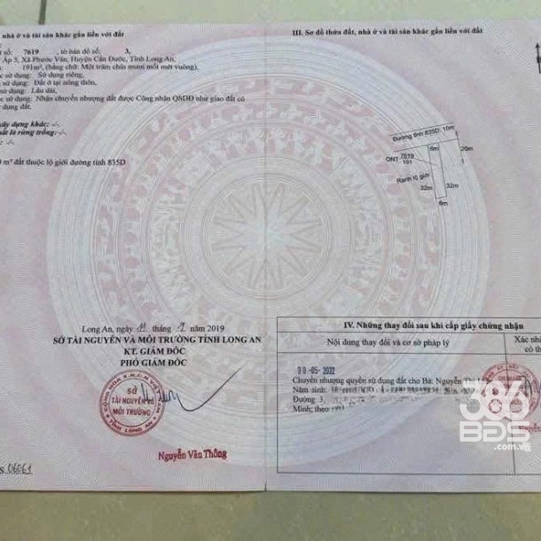 Bán đất thổ cư mặt tiền tỉnh lộ 835D , xã Phước Vân dt 191m2 giá 2,3 tỷ-3