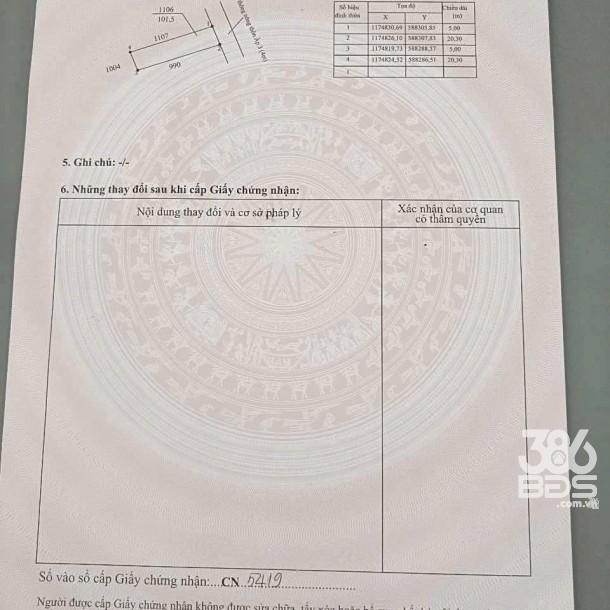 Bán 2 lô thổ cư xã Long Khê , Cần Đước dt 101,5m2 đường beton 5m giá giảm còn 1,15 tỷ / lô-5