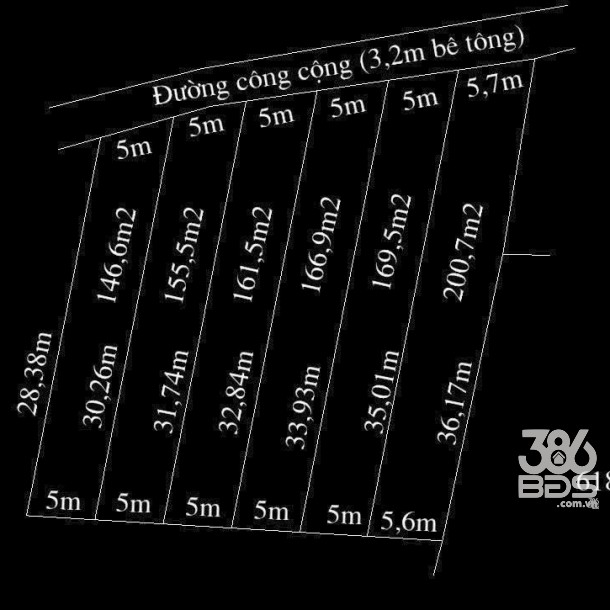 Bán 5 lô đất thổ cư đường beton 3,2m xã Mỹ Yên , Bến Lức dt 160m2 giá 1,5 tỷ 1 lô-4