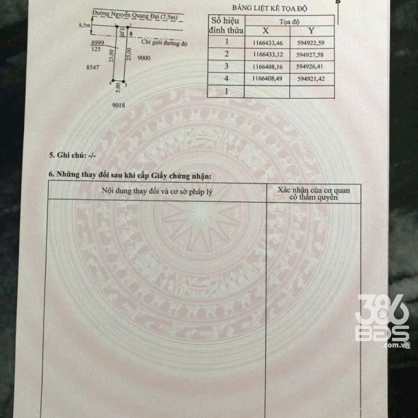 Bán 2 lô thổ cư mặt tiền Nguyễn Quang Đại , xã Mỹ Lệ dt 125 m2 giá 1,2 tỷ 1 lô-3