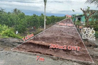 Bán đất mặt tiền ĐT 818 , xã Tân Thành, Thủ Thừa tdt 1000m2 ( 200m2 thổ ) giá 2,7 tỷ