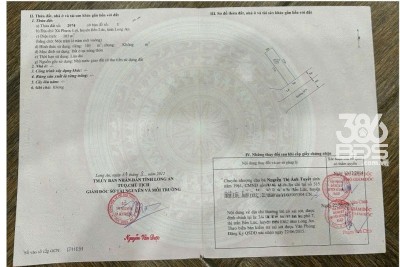 Bán nền thổ cư mt đường số 9, KDC Gò Đen , xã Phước Lợi dt 105m2 giá 2,85 tỷ