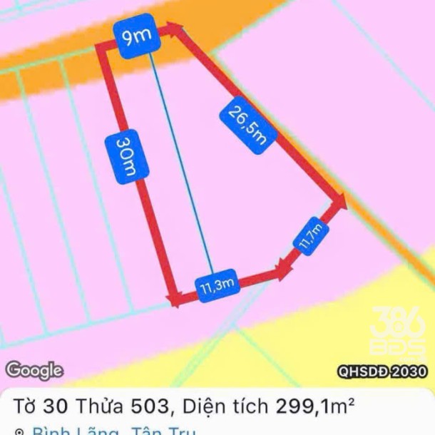 Bán đất thổ cư 2 mt đường Nguyễn Văn Dư , xã Bình lãng , Tân Trụ dt 450m2 giá 2,39 tỷ-1